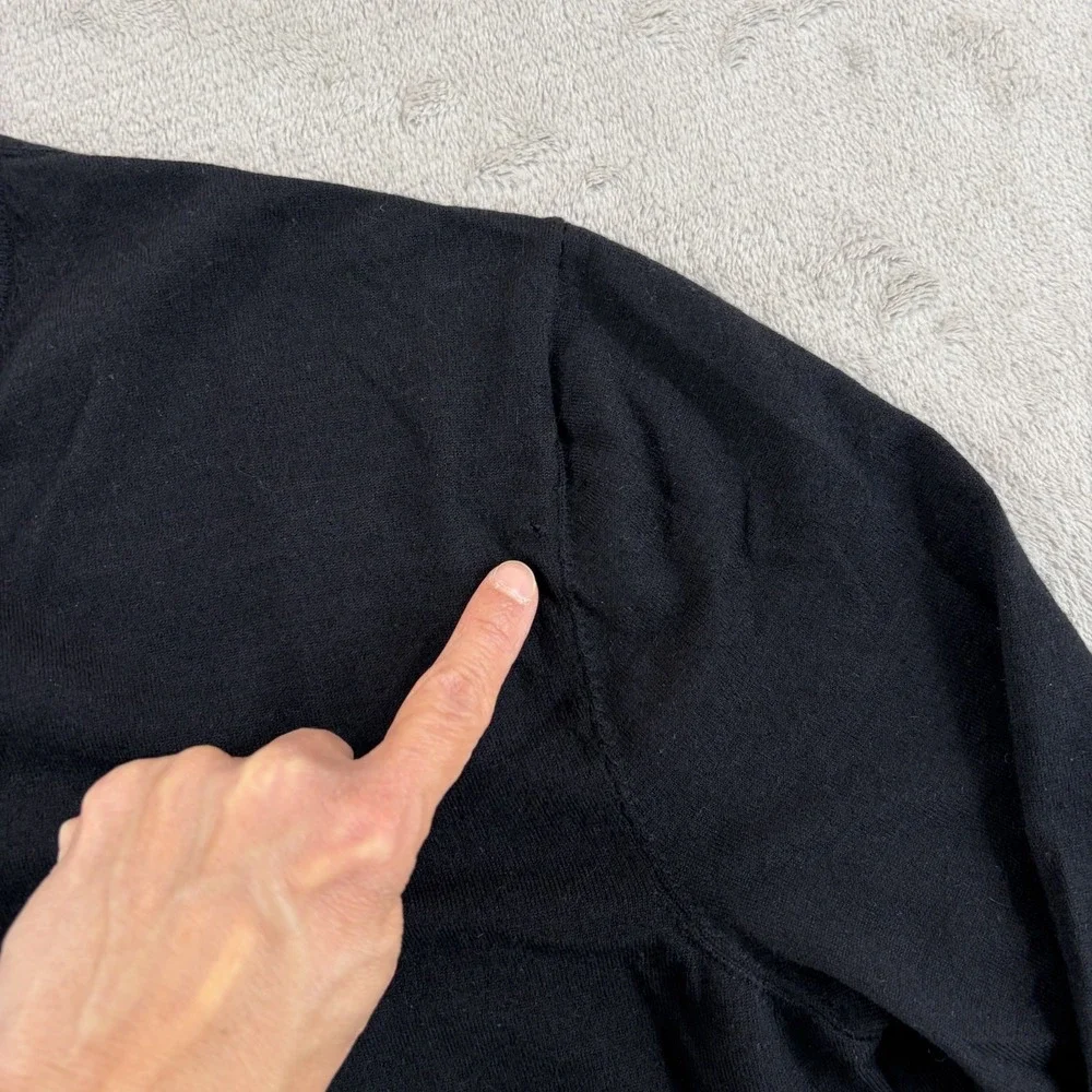 Ralph Lauren Purple Label Cashmere Silk Wool V Neck Sweater in Black Men Small